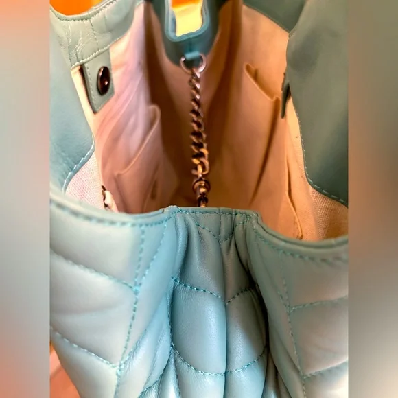 Vince Camuto Chic Teal Quilted Tote Bag